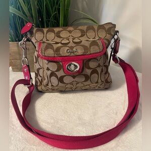Coach Brown and Pink Crossbody Bag